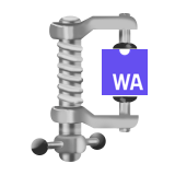 WasmOptim logo consisting of a clamp that compresses the WebAssembly icon.